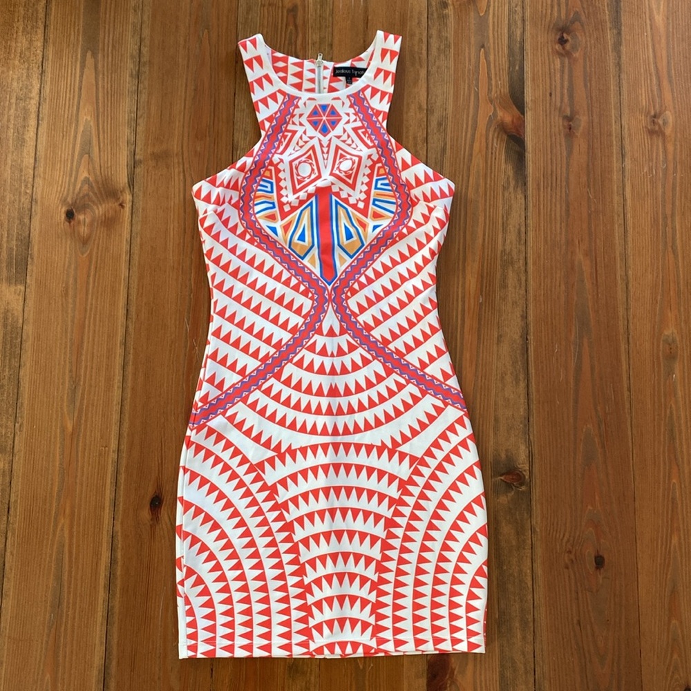 Bright Orange Cutout Mini Dress